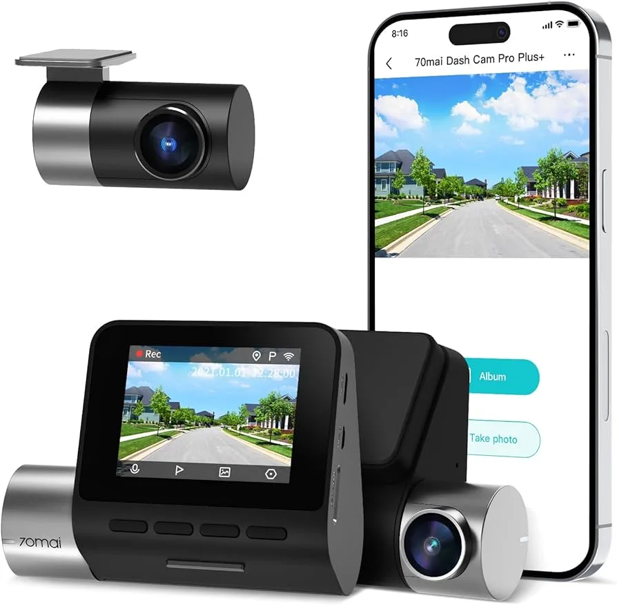 Автомобильные камеры 70 mai  Dash Cam Pro Plus + Rear Cam set A500S-1